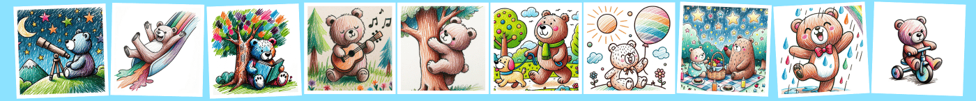 Featured example coloured in pictures of bears