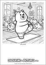 Free printable bear colouring page. Colour in Lady Razzle.