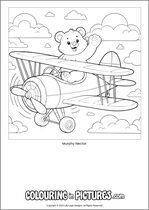 Free printable bear colouring page. Colour in Murphy Nectar.