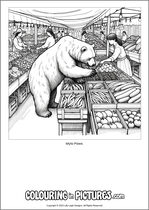 Free printable bear colouring page. Colour in Mylo Paws.