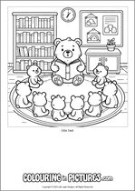 Free printable bear colouring page. Colour in Otis Ted.