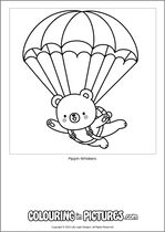 Free printable bear colouring page. Colour in Pippin Whiskers.