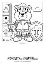 Free printable bear colouring page. Colour in Rio Maribear.