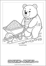 Free printable bear colouring page. Colour in Shadow Dazzle.