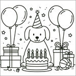 Free printable colouring pages of birthdays to download and colour in.