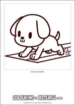 Free printable dog colouring page. Colour in Amber Caramel.