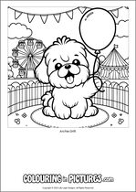Free printable dog colouring page. Colour in Archie Drift.