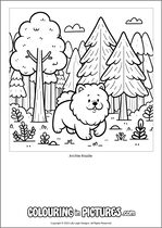 Free printable dog colouring page. Colour in Archie Razzle.
