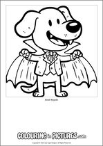Free printable dog colouring page. Colour in Basil Ripple.