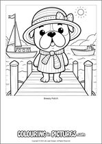 Free printable dog colouring page. Colour in Breezy Patch.