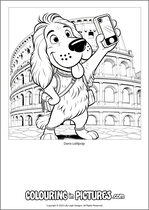 Free printable dog colouring page. Colour in Dora Lollipop.