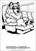 Free printable dog colouring page. Colour in Jack Drift.