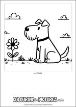 Free printable dog colouring page. Colour in Leo Dazzle.