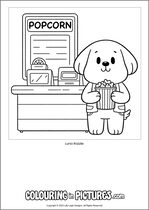 Free printable dog colouring page. Colour in Luna Razzle.