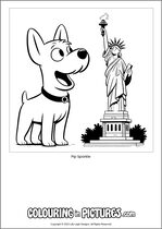 Free printable dog colouring page. Colour in Pip Sparkle.
