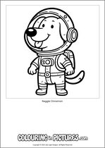 Free printable dog colouring page. Colour in Reggie Cinnamon.