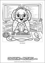 Free printable dog colouring page. Colour in Rex Breezy.