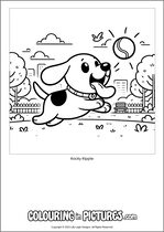 Free printable dog colouring page. Colour in Rocky Ripple.