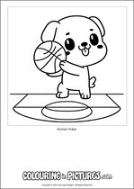 Free printable dog colouring page. Colour in Ronnie Tinker.