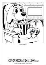 Free printable dog colouring page. Colour in Tyson Bounce.