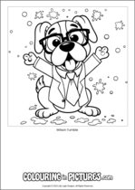 Free printable dog colouring page. Colour in Wilson Tumble.