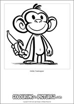 Free printable monkey colouring page. Colour in Eddie Treetopper.
