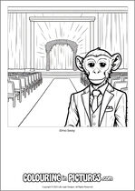 Free printable monkey colouring page. Colour in Elmo Sway.
