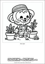 Free printable monkey colouring page. Colour in Ned Jape.