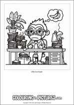 Free printable monkey colouring page. Colour in Ollie Scamper.