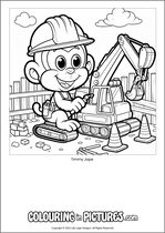 Free printable monkey colouring page. Colour in Timmy Jape.