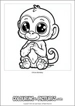 Free printable monkey colouring page. Colour in Vince Monkey.