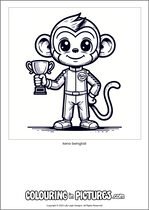 Free printable monkey colouring page. Colour in Xena Swingtail.