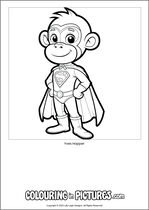 Free printable monkey colouring page. Colour in Yves Hopper.