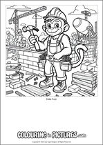 Free printable monkey colouring page. Colour in Zeke Fuzz.