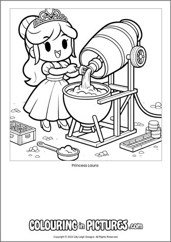 Free printable princess colouring in picture of Princess Laura