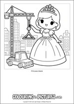 Free printable princess colouring page. Colour in Princess Alexis.