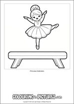 Free printable princess themed colouring page of a princess. Colour in Princess Gabriela.