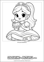 Free printable princess colouring page. Colour in Princess Madeleine.