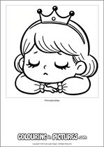 Free printable princess colouring page. Colour in Princess Mae.