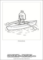 Free printable princess colouring page. Colour in Princess Nicole.