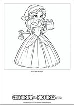 Free printable princess colouring page. Colour in Princess Norah.