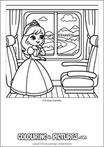 Free printable princess colouring page. Colour in Princess Ophelia.