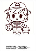 Free printable princess colouring page. Colour in Princess Regina.